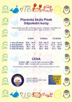PLAVECKÁ ŠKOLA PÍSEK - ODPOLEDNÍ KURZY 